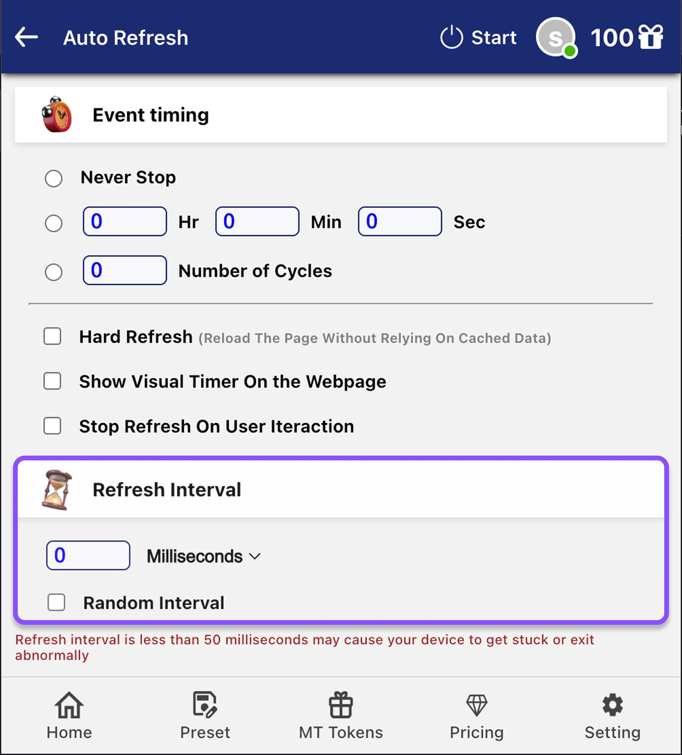 Step 3: Set Refresh Interval